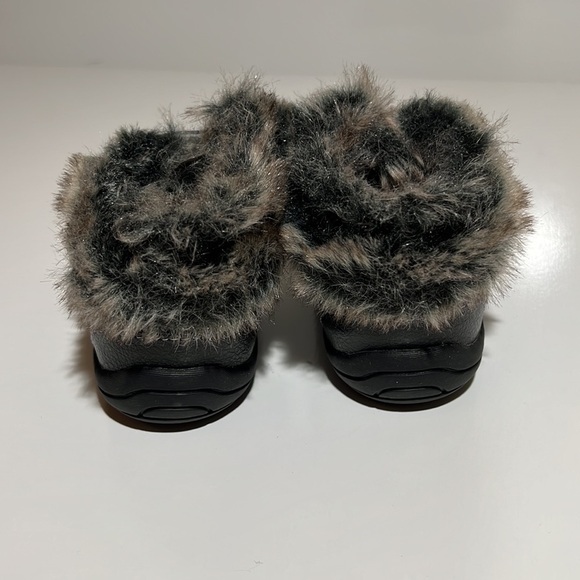 pediped Unisex-Child Boot Crib Shoe black faux fur size 21 - Picture 4 of 8